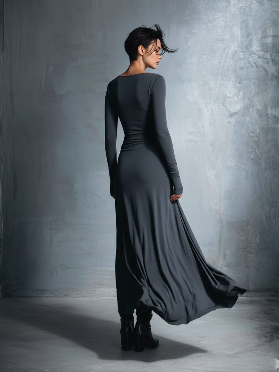 Naiara | Vestido largo con nudo lateral