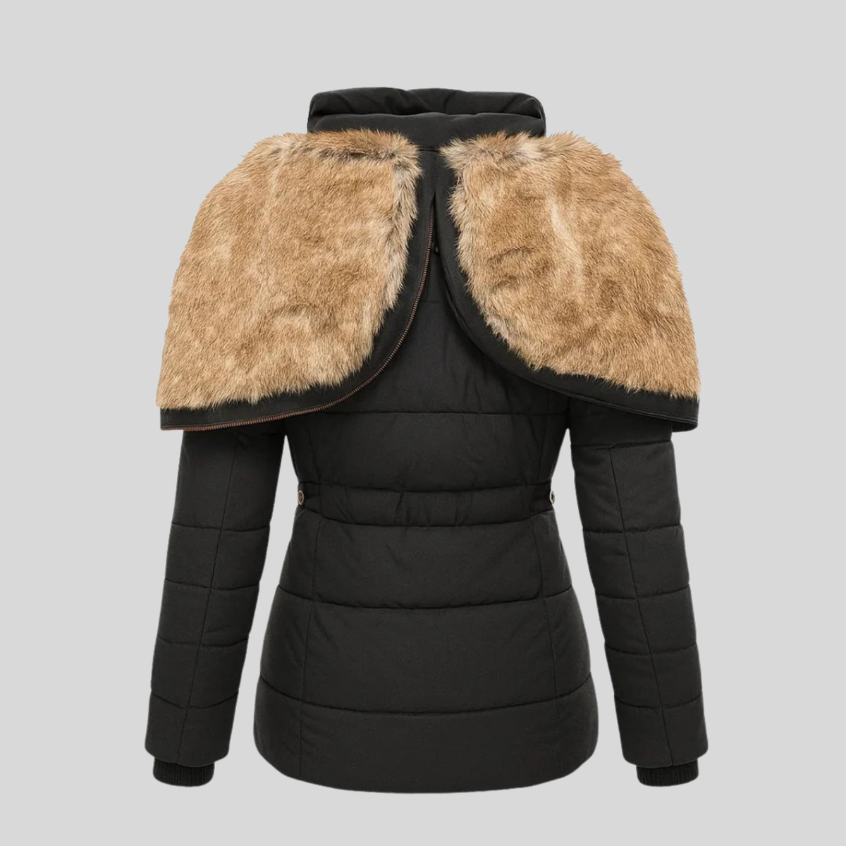 Bruna™ | Parka acolchada con capucha de piel sintética