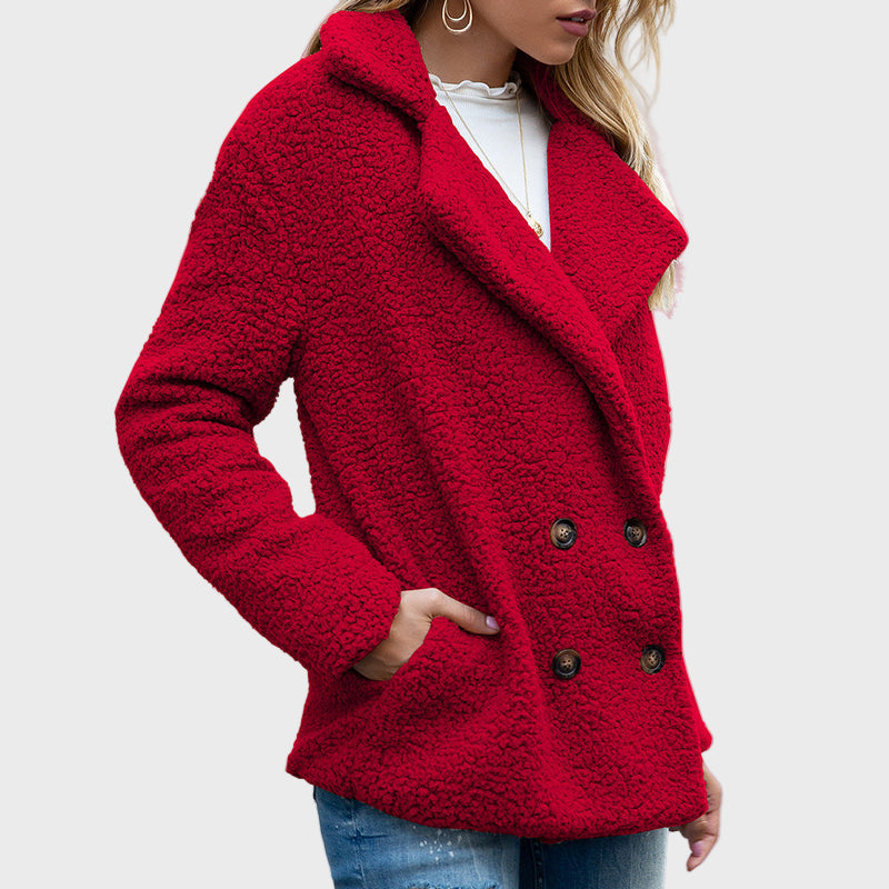 Delia | Abrigo de felpa con cuello