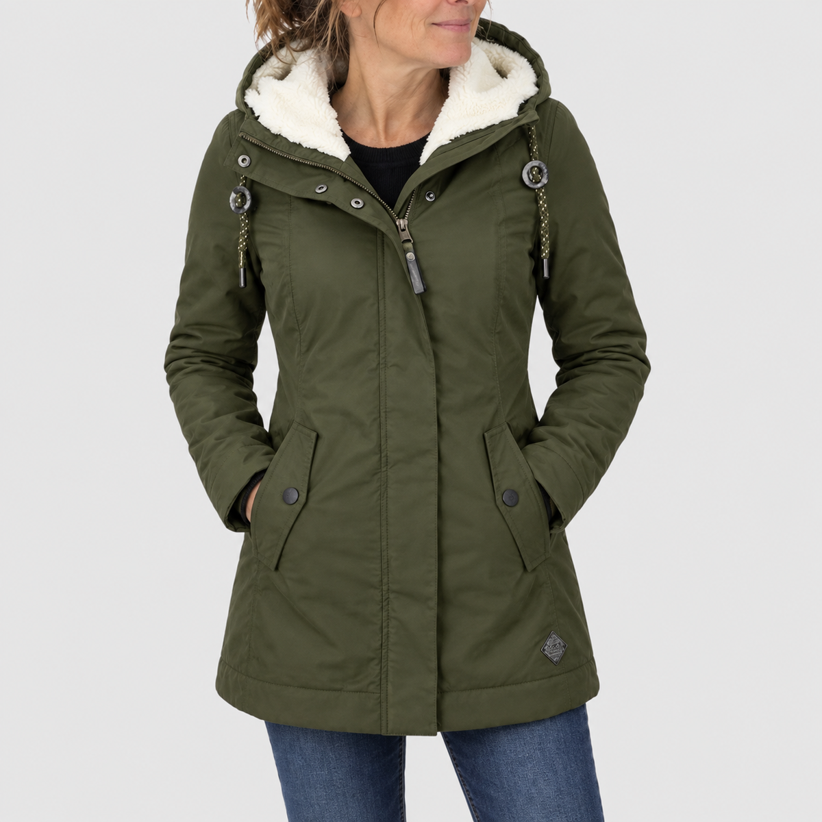 Perla™ | Parka impermeable con capucha forrada de forro polar