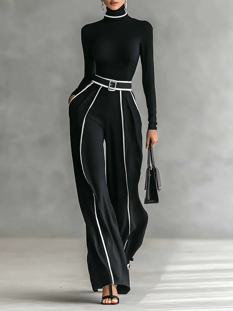 Emma | Elegante conjunto de dos piezas con cuello alto y pantalones