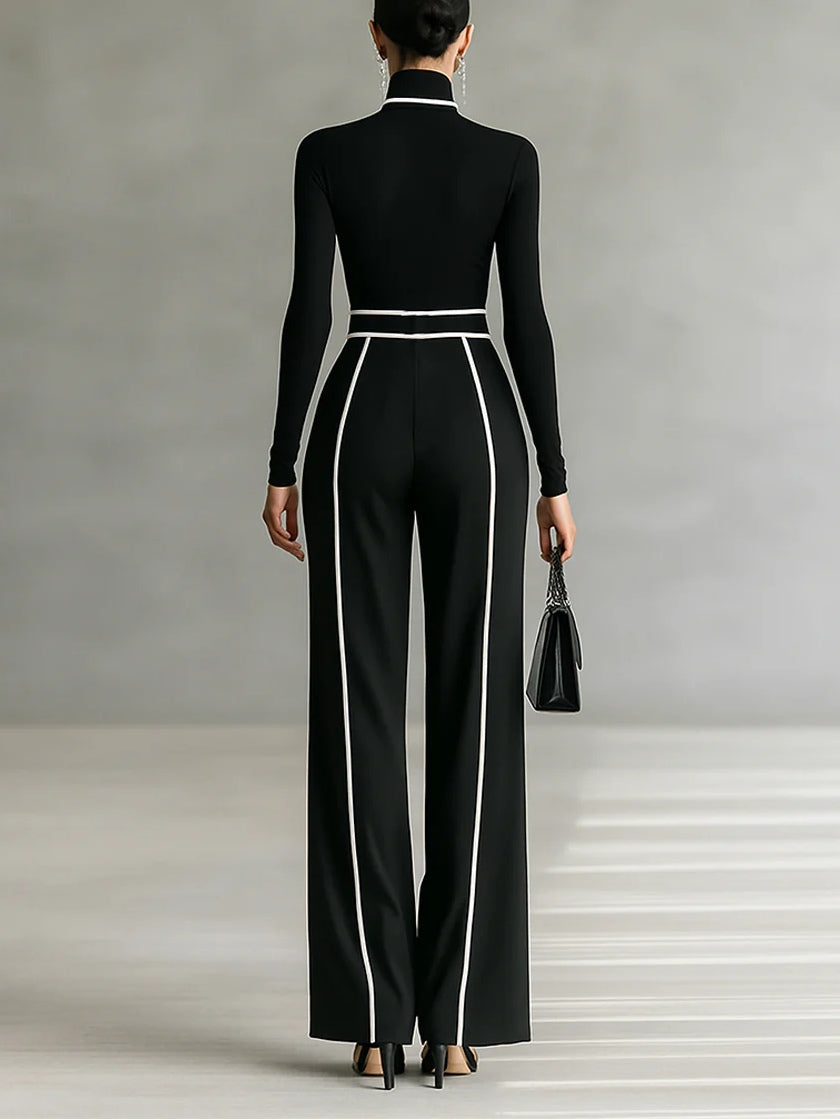 Emma | Elegante conjunto de dos piezas con cuello alto y pantalones