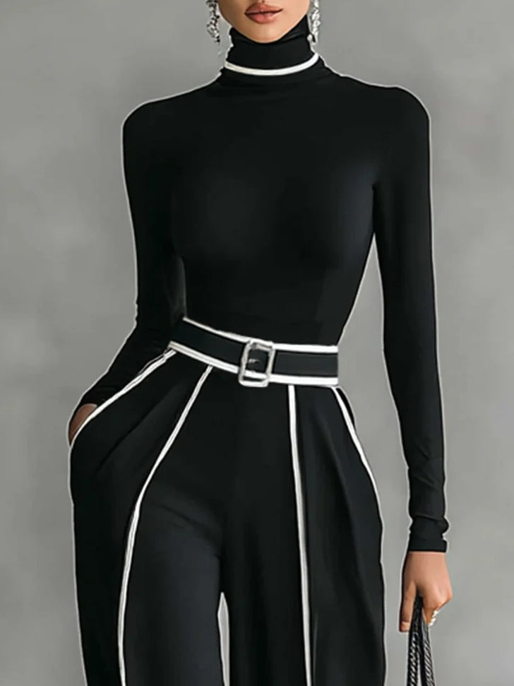 Emma | Elegante conjunto de dos piezas con cuello alto y pantalones