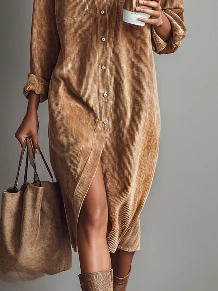 Rosaria – Vestido midi amplio con bolsillos dobles