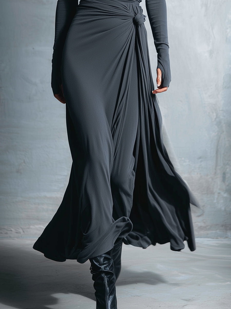 Naiara | Vestido largo con nudo lateral