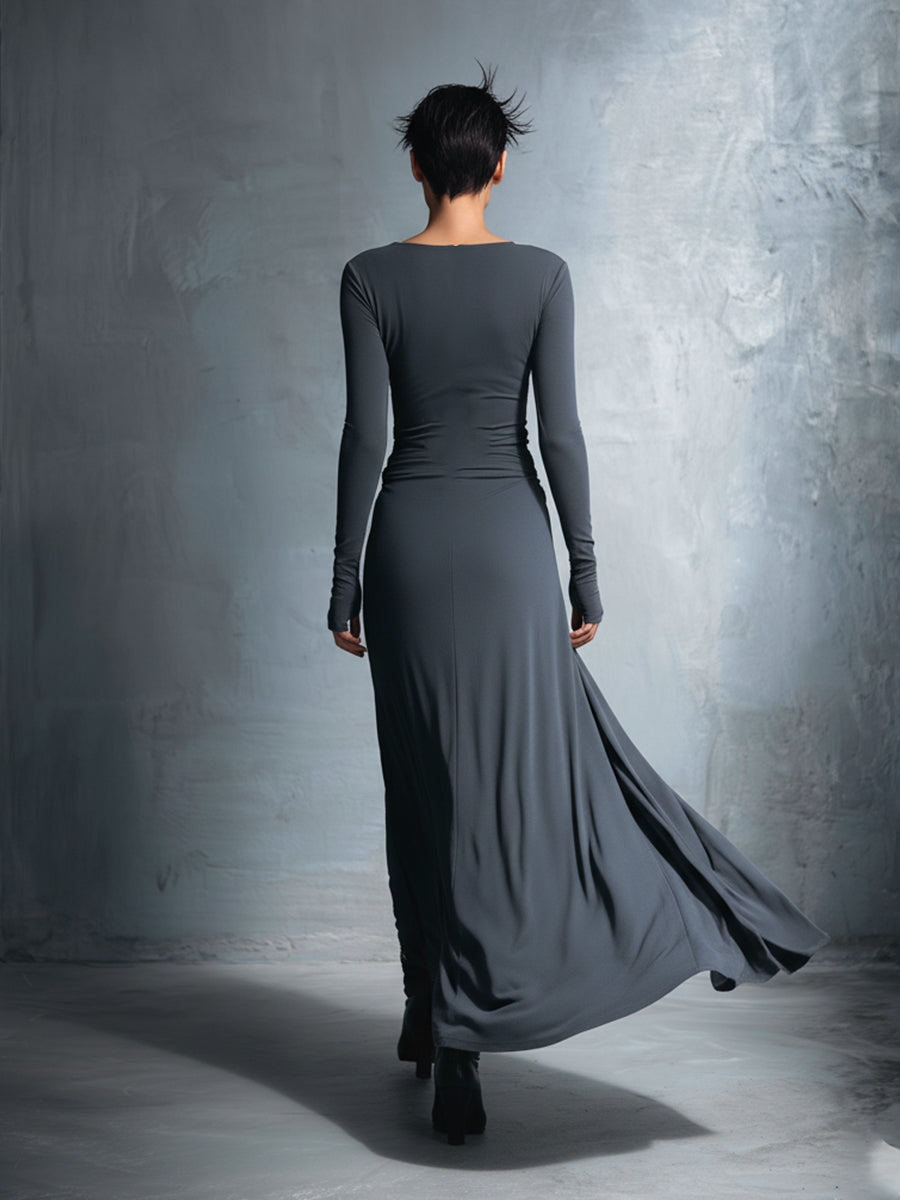 Naiara | Vestido largo con nudo lateral