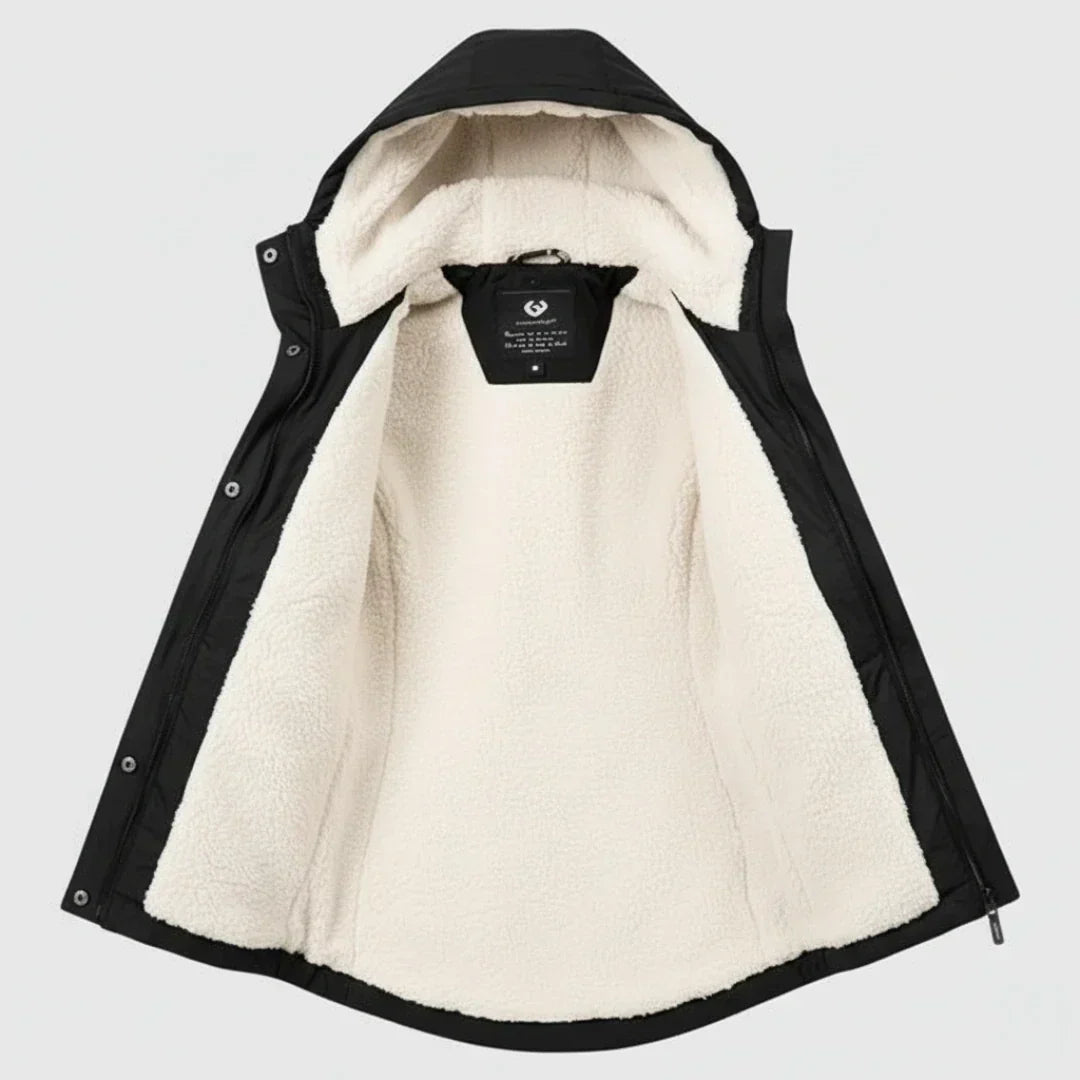 Perla™ | Parka impermeable con capucha forrada de forro polar