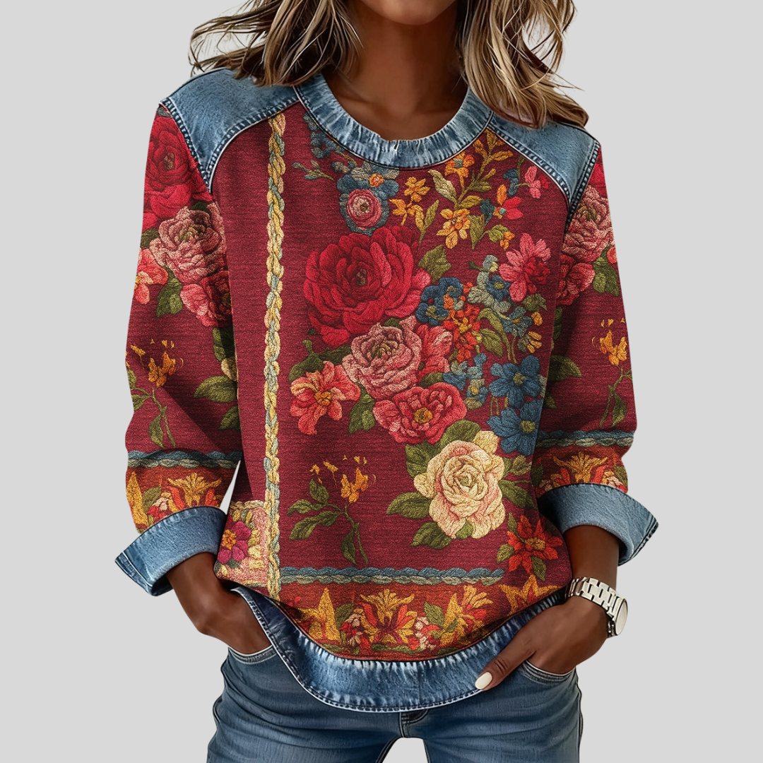 CATALINA | Sudadera de tapiz burdeos