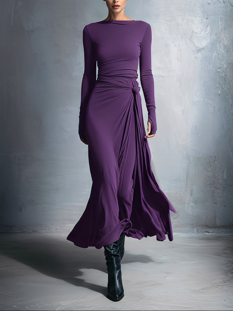 Naiara | Vestido largo con nudo lateral