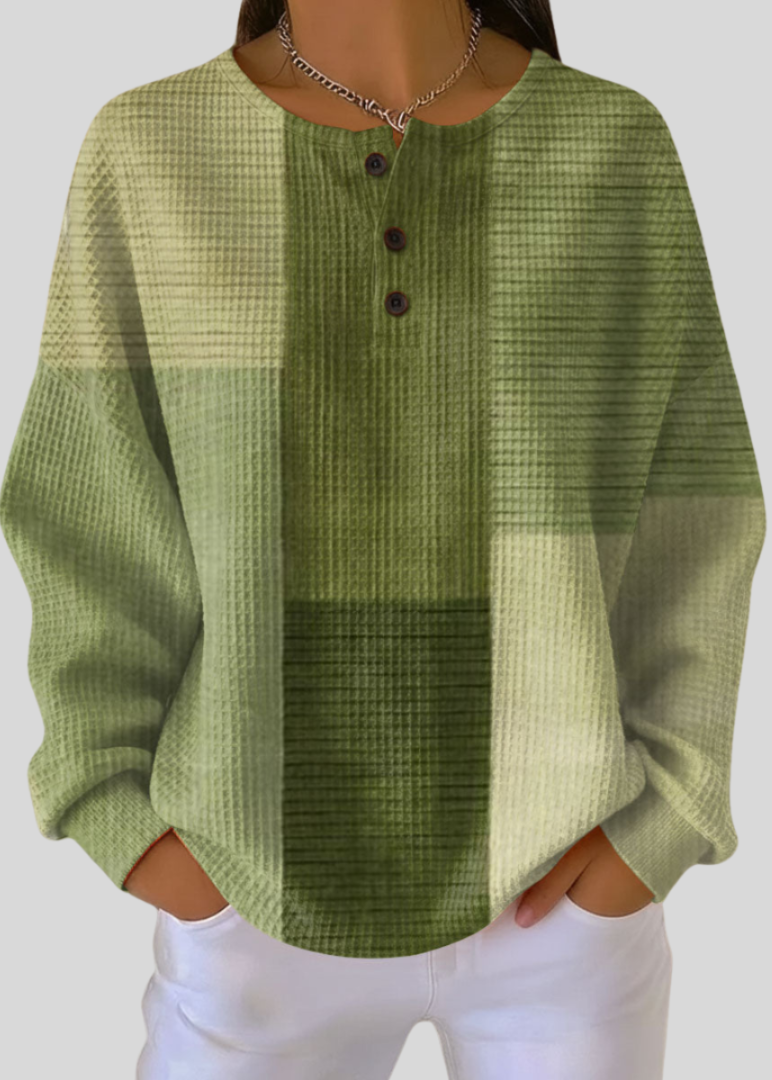 NORA | Sudadera Henley de tejido gofrado