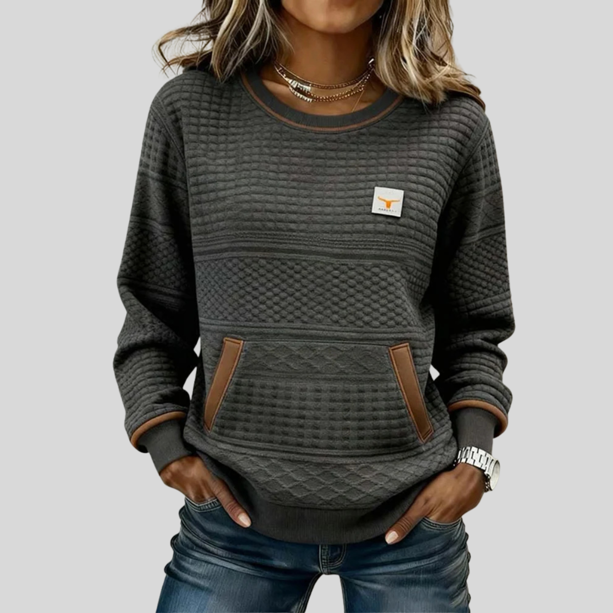 CATALINA | Sudadera acolchada de cuello redondo