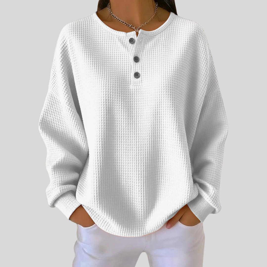 JUNE | Sudadera Henley con textura gofrada