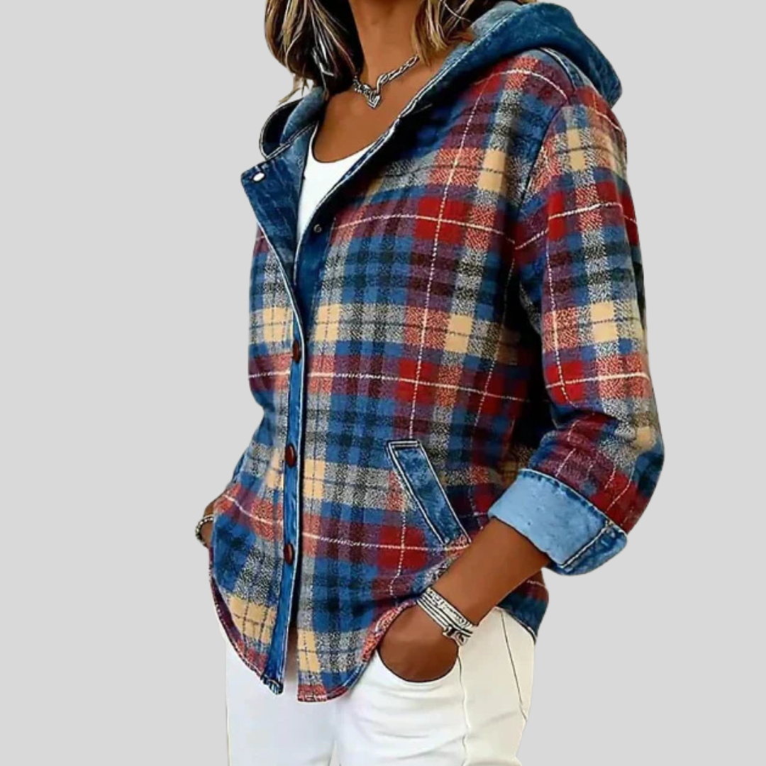 CATALINA | Sobrecamisa de cuadros con capucha