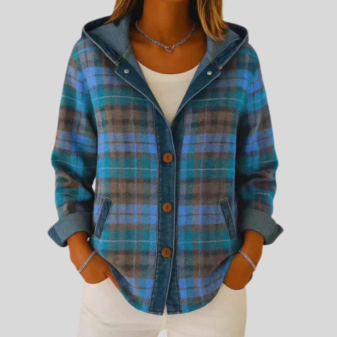 CATALINA | Sobrecamisa de cuadros con capucha