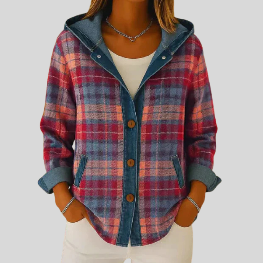 CATALINA | Sobrecamisa de cuadros con capucha