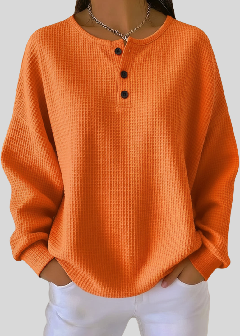 JUNE | Sudadera Henley con textura gofrada
