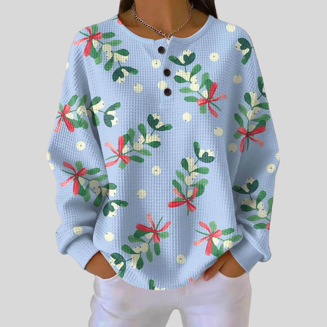 CATALINA | Sudadera gofrada de muérdago y bayas