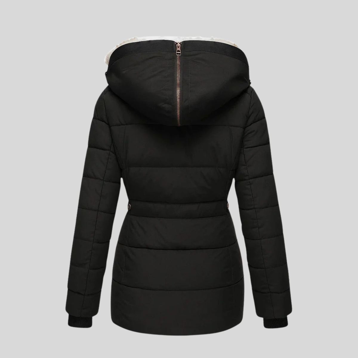 Bruna™ | Parka acolchada con capucha de piel sintética