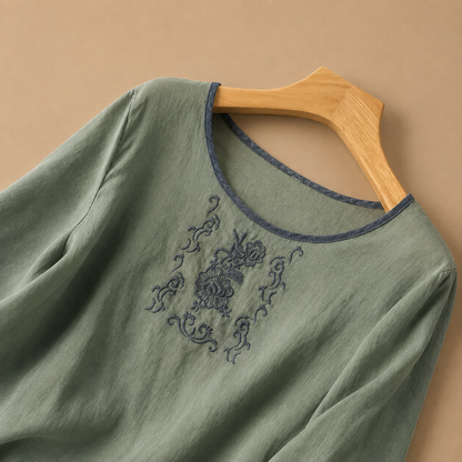 Blusa Floral de Lino Rosalie