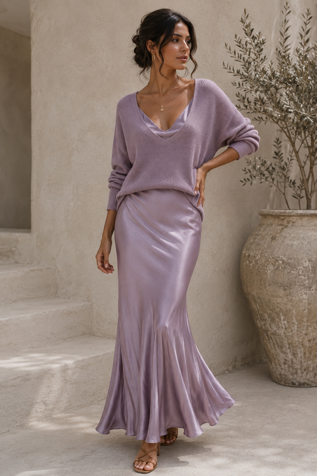 Alma™ | Vestido de Satén Elegante con Jersey