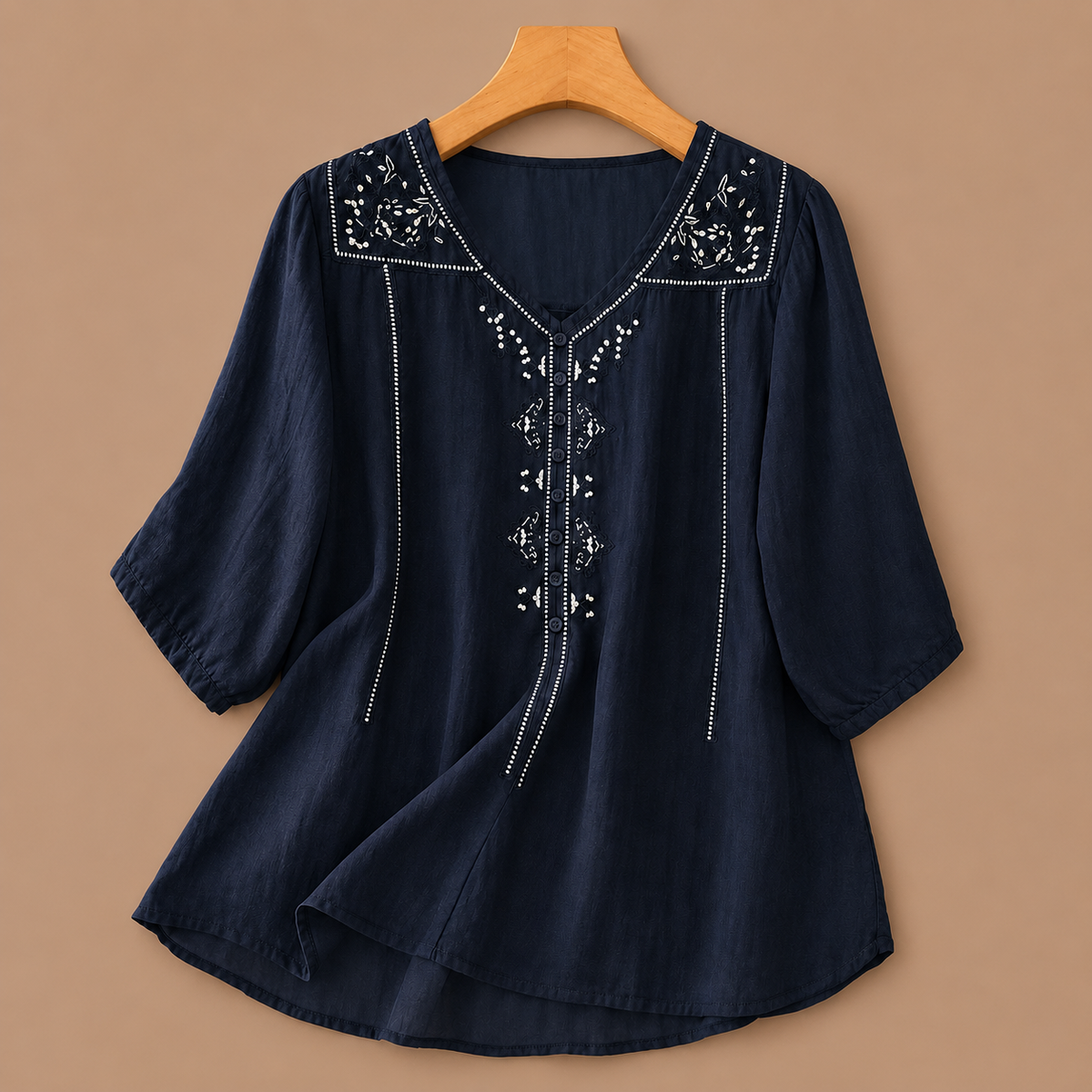 Blusa de Algodón y Lino Aviva