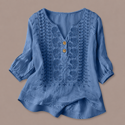 Blusa de Algodón y Lino Adelina