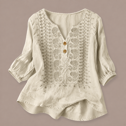 Blusa de Algodón y Lino Adelina