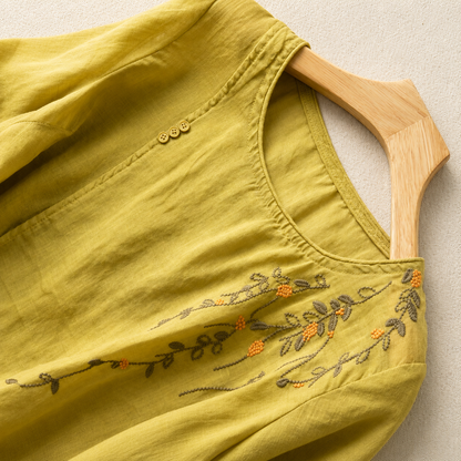 Blusa de Algodón y Lino Adeline