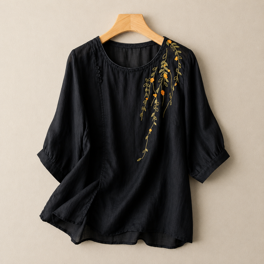 Blusa de Algodón y Lino Adeline