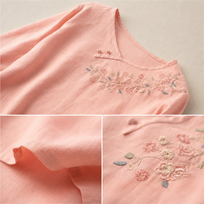 Blusa de Algodón y Lino Amoura