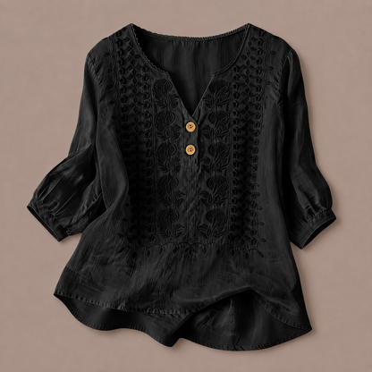 Blusa de Algodón y Lino Adelina