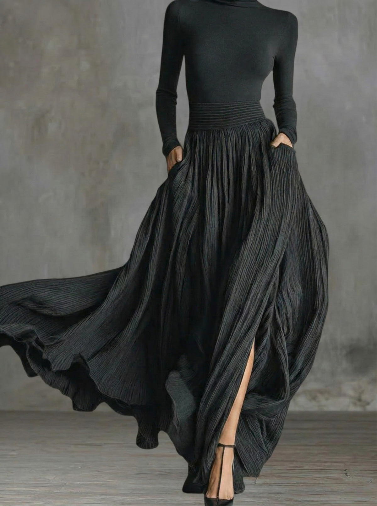 Raquel | Vestido largo de cintura alta