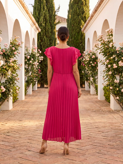 Seraphina™ | Elegante Vestido Maxi Plisado con Cintura Anudada
