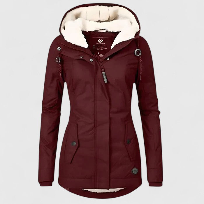 Perla™ | Parka impermeable con capucha forrada de forro polar