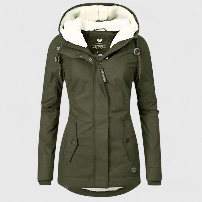 Perla™ | Parka impermeable con capucha forrada de forro polar