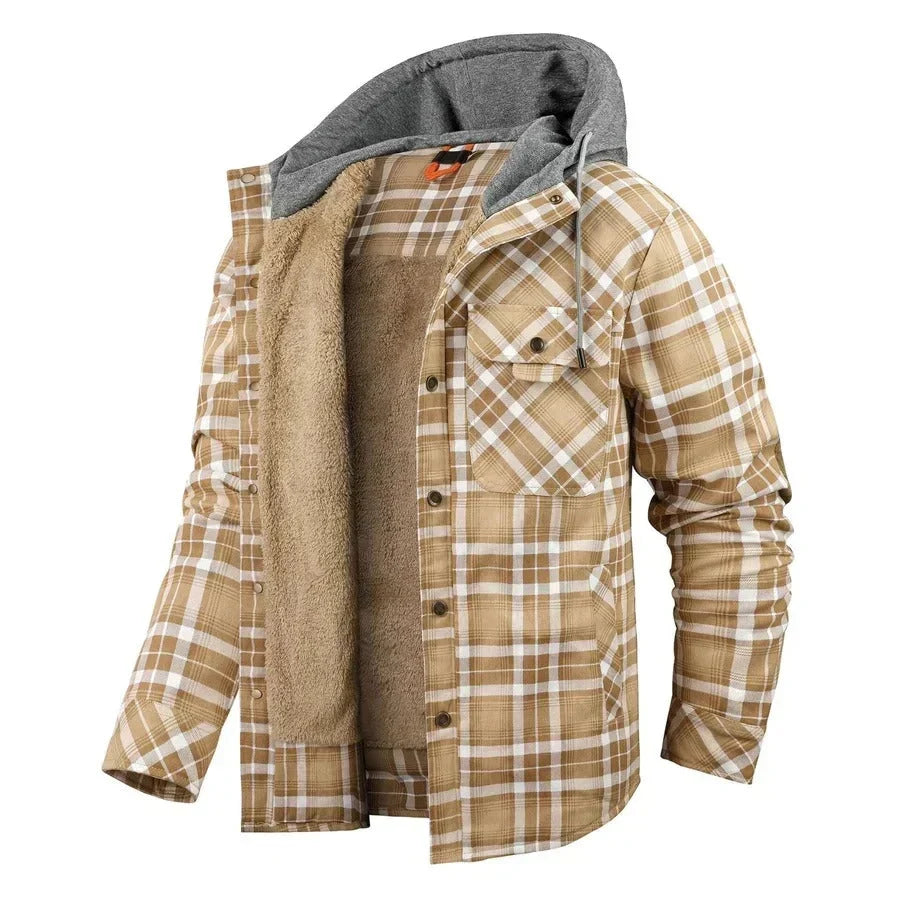 Fabián | Chaqueta ligera de cuadros con capucha