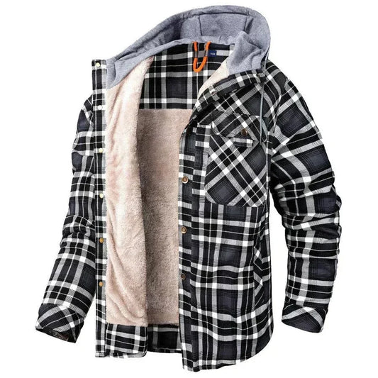 Fabián | Chaqueta ligera de cuadros con capucha