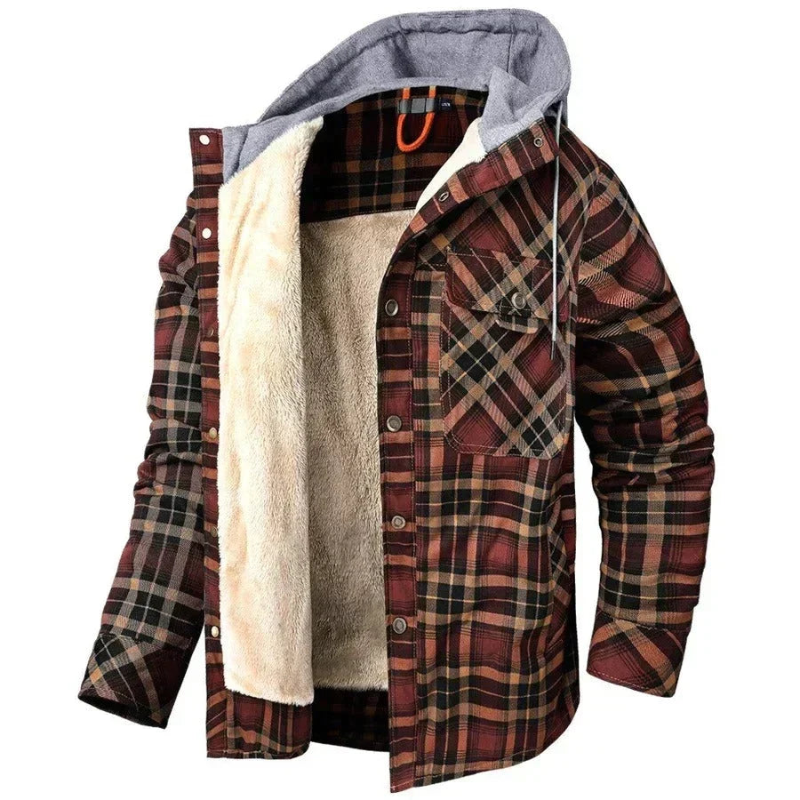 Fabián | Chaqueta ligera de cuadros con capucha