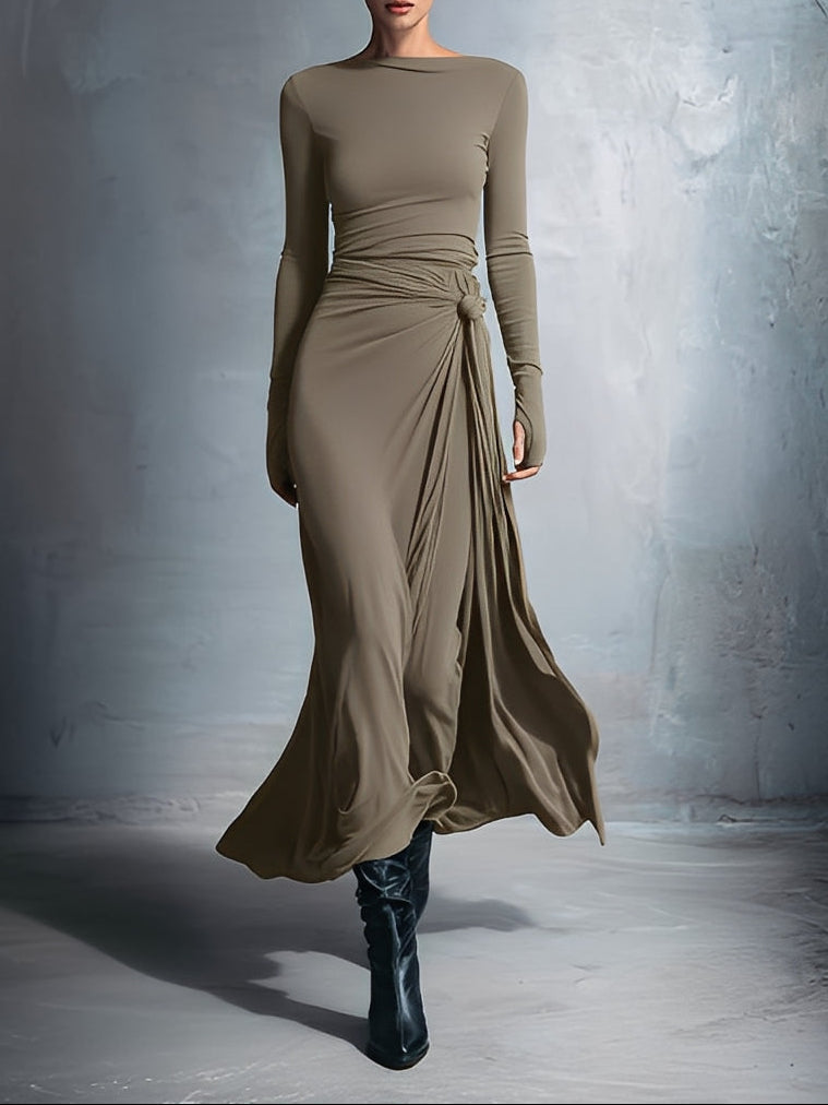 Naiara | Vestido largo con nudo lateral