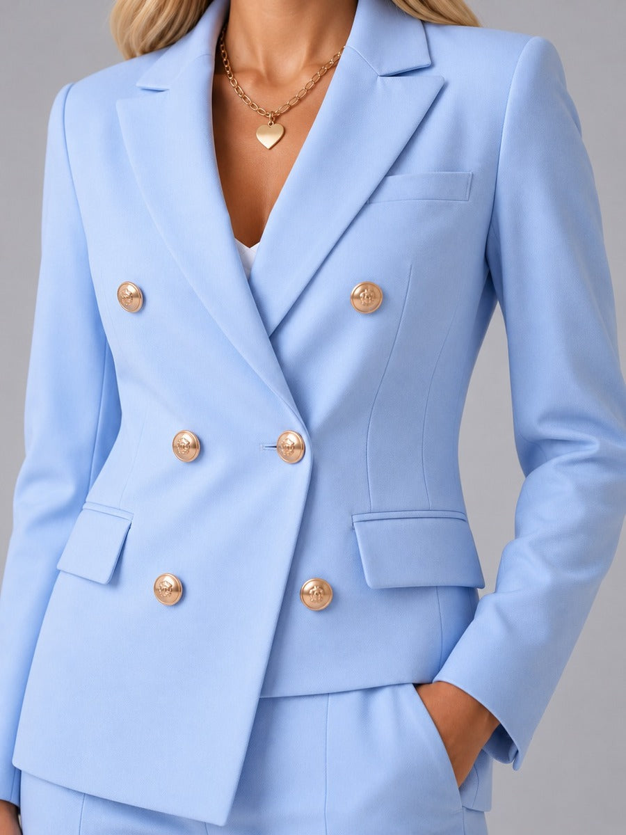 Verdiana | Traje cruzado con solapas de pico y pantalones tobilleros